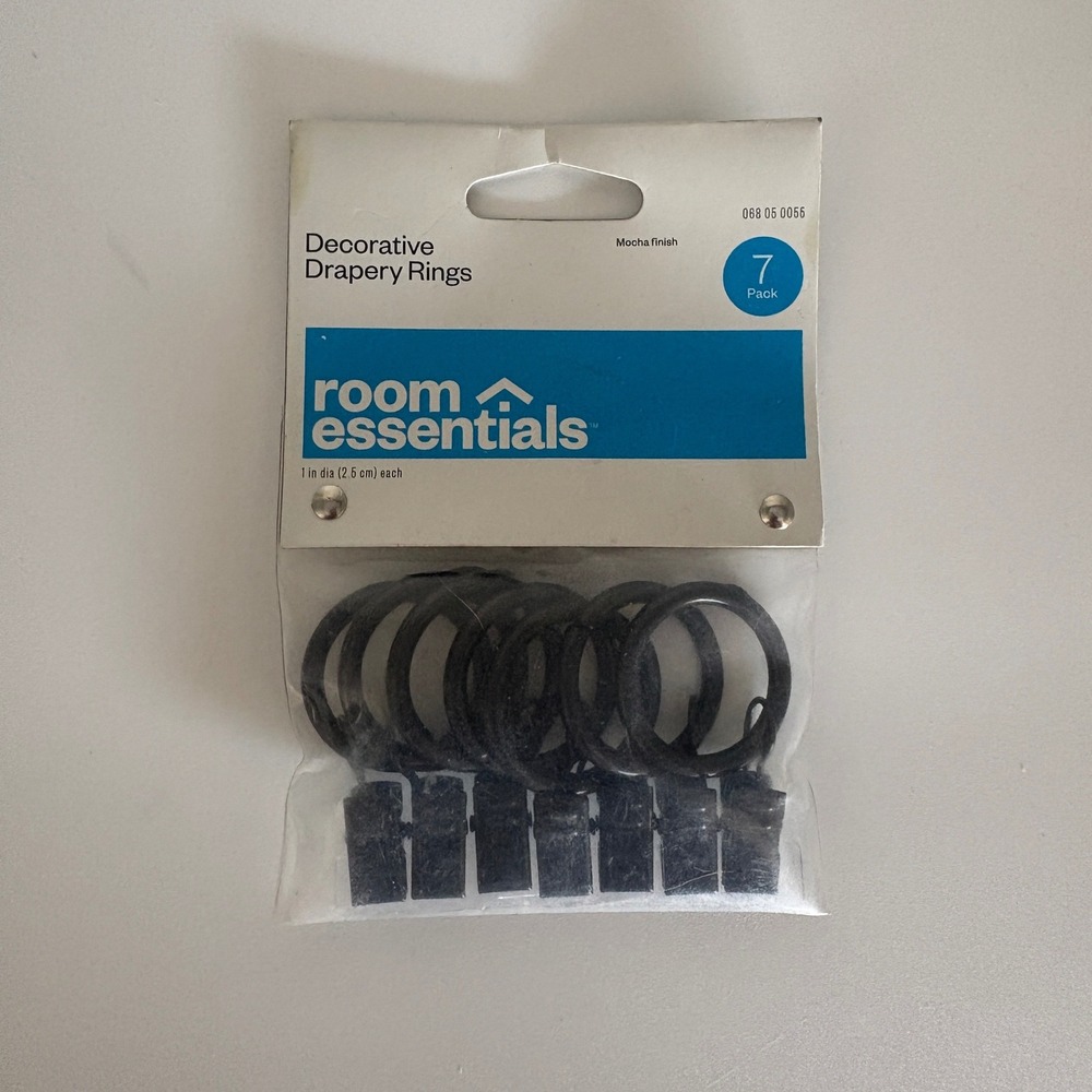 Room Essentials Decorative Drapery Rings Pack Of 7 Mocha Finish